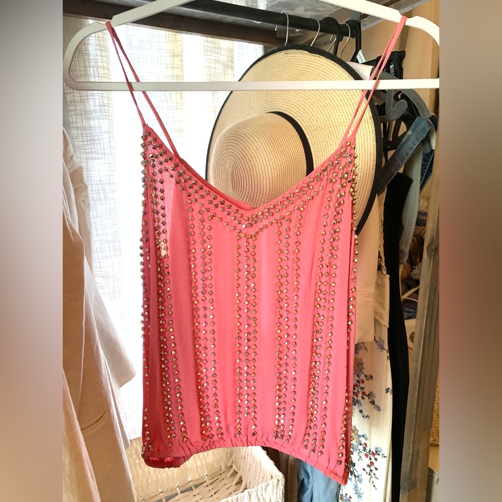 Chic Embellished Camisole in Vibrant Pink